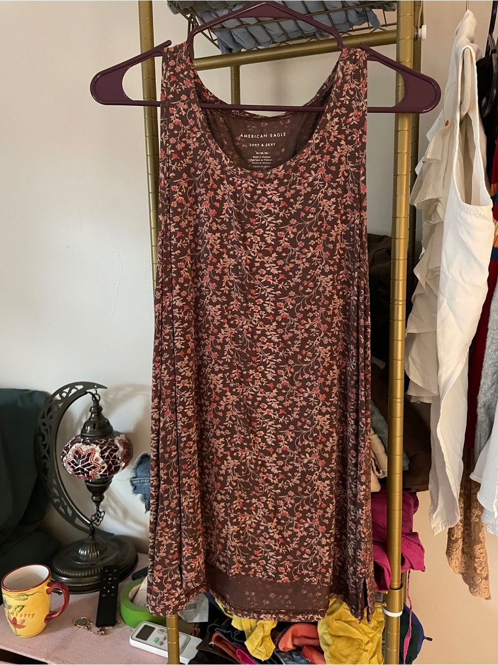 Brown Flowy Tank top